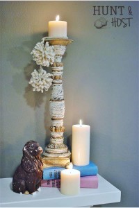 yarn wrapped candlestick hunt and host