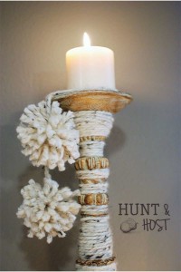 yarn wrapped candlestick tassels hunt and host