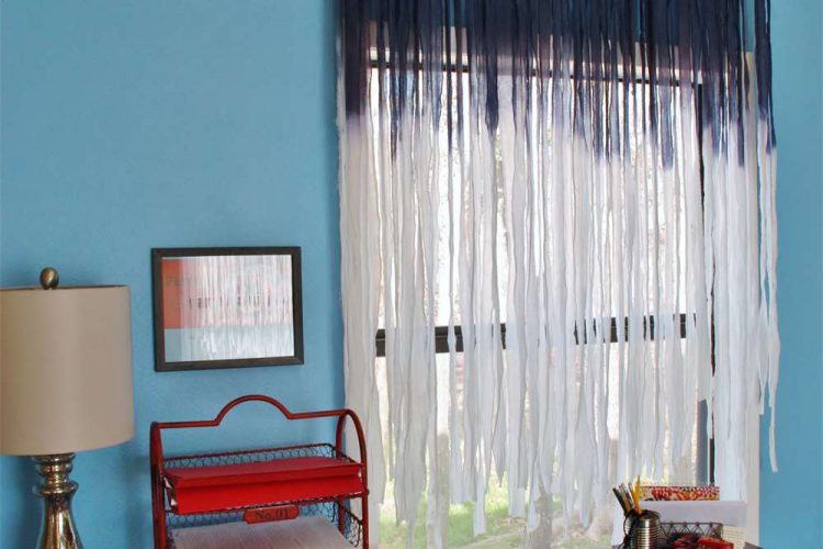 sky blue diy curtains