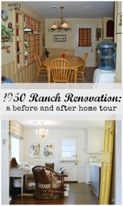 Take a tour of this massive 1950 ranch renovation. It's a before and after kitchen makeover that will make you swoon! www.huntandhost.net