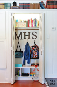 backpack organizing closet