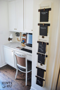 This kitchen command center will get your to-do list in order. Old shutters turn into a weekly organizer for the whole family.