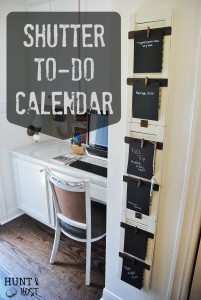 This kitchen command center will get your to-do list in order. Old shutters turn into a weekly organizer for the whole family.