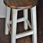 This stool goes from drab to fresh with a farmhouse patina makeover from www.huntandhost.net