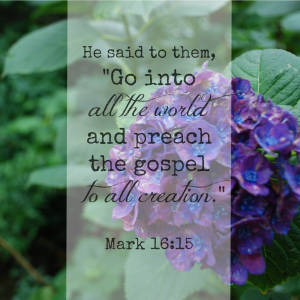 He said to them, "Go into all the world and preach the gospel to all creation." Mark 16:15 Memory verse challenge www.huntandhost.net