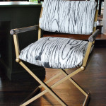 This mid-century desk chair gets a powerful neutral makeover with fois bois fabric. www.huntandhost.net