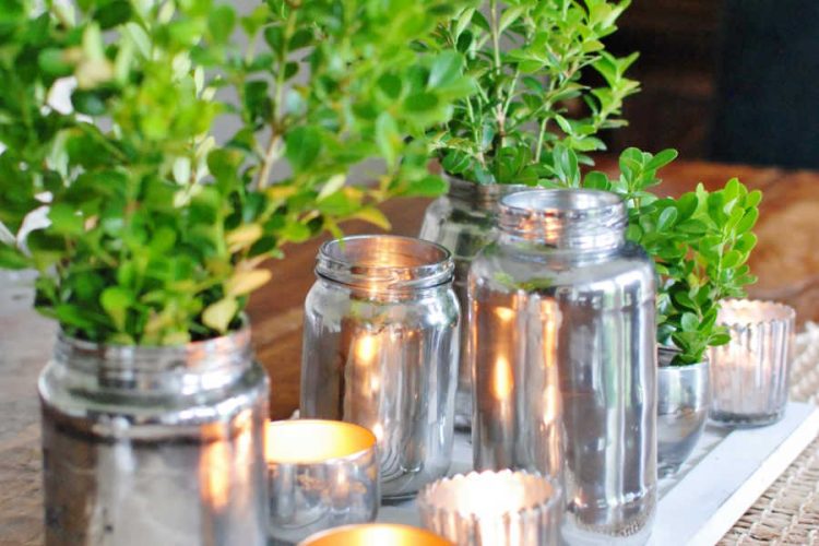 From grocery store to gorgeous. DIY home décor straight from your pantry. Start with this mercury glass makeover. www.huntandhost.net