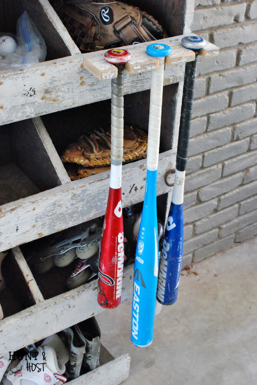 Baseball Bat Storage Rack Salvaged Living, Baseball Bat Storage Ideas