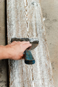 DIY aged barnwood. Learn how to age new wood to look old in minutes with this tutorial.