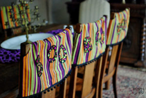 Halloween hits the dining room with these Halloween chair covers.