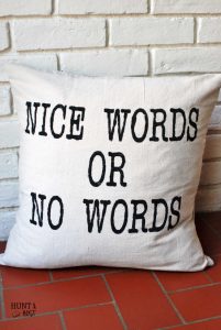 Nice Words or No Words Pillow Cover, the perfect gift!