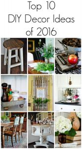 The top 10 DIY décor projects of 2016 including a farmhouse tray, aged barnwood, vintage makeovers, picket fence projects, damask mirror tutorial and many more!