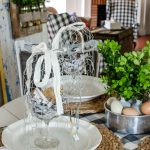 Easy spring decorating ideas from a DIY chicken wire cloche tutorial to newspaper nests. All you need for the most beautiful spring tablescape.