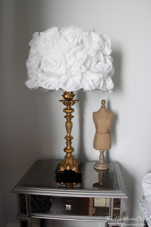 Diy Fabric Flower Lampshade Tutorial, How To Put Fabric Over A Lampshade