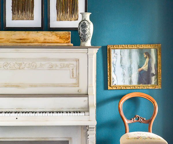 Painted Piano: This 100 year old piano gets a makeover with a two color scheme, a fresh piano painting idea with a color and product source guide.