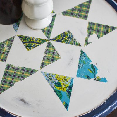 Farmhouse Lazy Susan: How to Add a Quilt