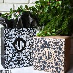 Monogram gift wrap idea. Personal gift wrap for Christmas, birthday or just because with supplies from the dollar store!