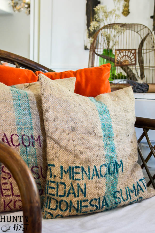 Coffee Bean Sack Pillow Covers Salvaged Living