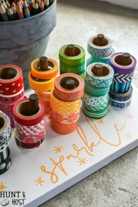 Need an easy Washi tape storage idea? Look no further! This DIY Washi tape organization station will have you whipping out Washi tape crafts like a champ.