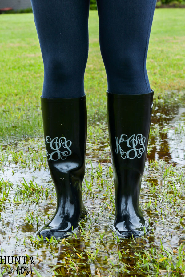 3" Letter Vined Together Pair of Two Free Shipping Monogram Rain Boot Decals 