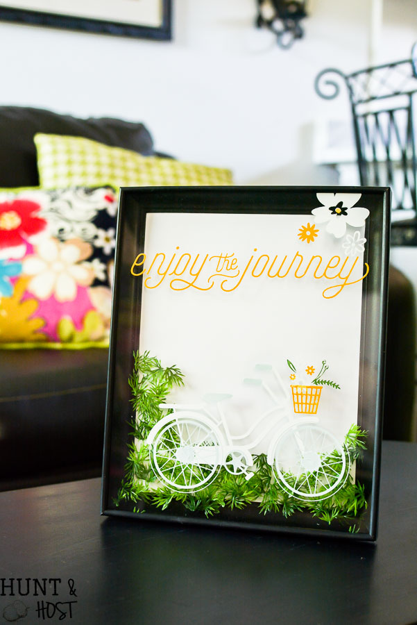 See how to change the color of a gold picture frame and update your old picture frame with a fresh new look. This sweet typography bicycle art is perfect for spring and great inspirational wall art!