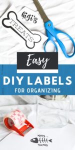 Create easy DIY labels for organizing with this DIY hack that is budget friendly, you can organize your pantry like a pro now! Use this super cool label making trick to organize your craft room, closet, refrigerator, pantry or office. #labelmaker #organizinghack #treatjar #graphicfont
