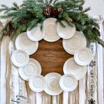 Make your own gorgeous wreath from vintage ironstone plates or hotel china. This DIY ironstone plate wreath tutorial is so simple and is perfect for vintage farmhouse decor. #ironstone #vintagewreath #roundtop #antiquesweek #wreathmaker
