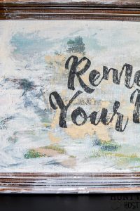 If you come across old artwork in thrift stores and wonder how you can re-purpose it, this is a great idea on how to switch up old art prints into modern DIY typography art. #thriftstorefind #DIYartwork #pctureframerepurpose #vintagestyle