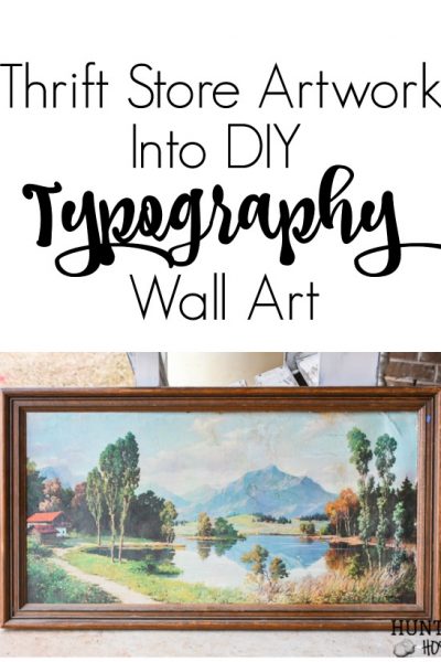 If you come across old artwork in thrift stores and wonder how you can re-purpose it, this is a great idea on how to switch up old art prints into modern DIY typography art. #thriftstorefind #DIYartwork #pctureframerepurpose #vintagestyle