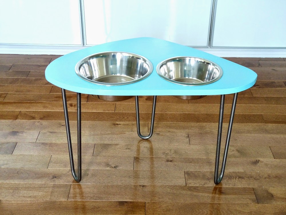 DIY Modern Dog Food Bowl Stand