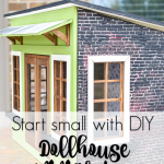 Want to get your feet wet with miniatures? Been dreaming of decoarting a dollhouse? Now is your chance with the Creating Contest from miniatures.com. What will you make? A miniature garden shed, a pint sized farmhouse, the DIY dollhouse ideas are endless in this fun craft project. Get the details and inspiration with this cute garden store dollhouse makeover. #miniatures #diydollhouseideas #thinksmall #mini #dollhousetutorial #dollhouseexterior