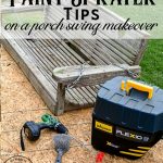 Watch this family heirloom porch swing get a makeover using a paint sprayer. I have some tips for using a paint sprayer that will help you paint your outdoor furniture like a pro! #paintsprayer #goodtips #outdoordecor #paintedfurniture #furniturepainting #porchswing #paintedporchswing #paintliekapro