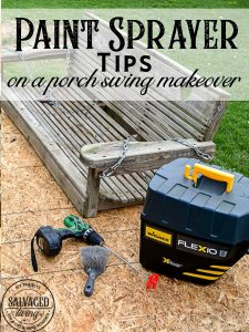 Watch this family heirloom porch swing get a makeover using a paint sprayer. I have some tips for using a paint sprayer that will help you paint your outdoor furniture like a pro! #paintsprayer #goodtips #outdoordecor #paintedfurniture #furniturepainting #porchswing #paintedporchswing #paintliekapro