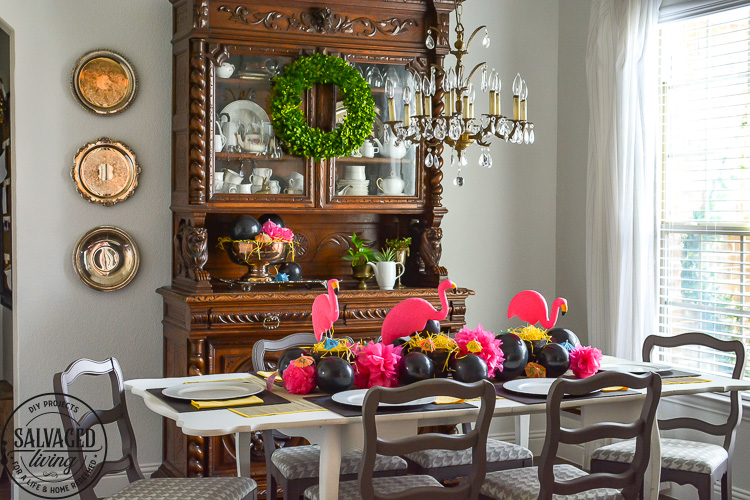 dollar-store-table-decorating-for-summer-with-flamingos-7 - Salvaged Living