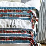 This decorative DIY patriotic pillow cover is perfect for your summer decor, plus it's perfect for a quick seasonal pillow change on a budget. #easyDIYpillows #decorativepillows #fourthofjulypillow #4thofjulydecorations #scrapfabricproject #patrioticdecor