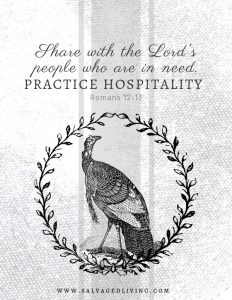 November 2019 Bible Memory Verse: Share with the Lord's people who are in need. Practice hospitality. Romans 12:13
