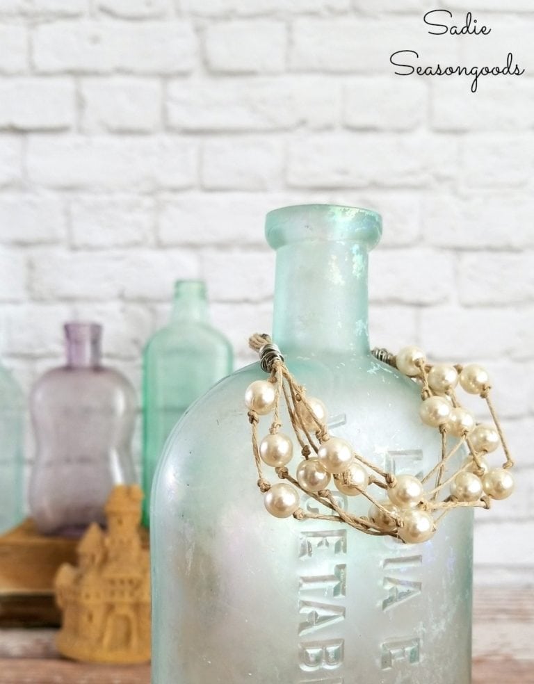 A list of gorgeous upcycled jewelry ideas made from common everyday items you have around your house. Get unique style with these DIY jewelry ideas. #DIYjewelry #upcycle #handmadejewelry #thriftedstyle 