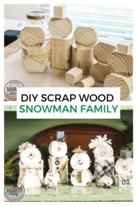 diy scrap wood snowman family