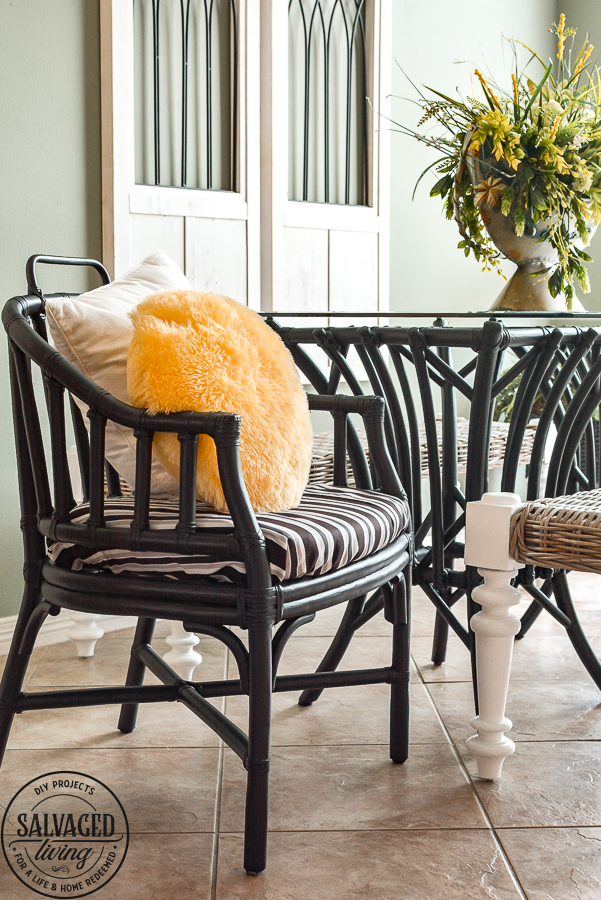Rattan Furniture Makeover Salvaged Living, What Kind Of Paint Do You Use On Wicker Furniture