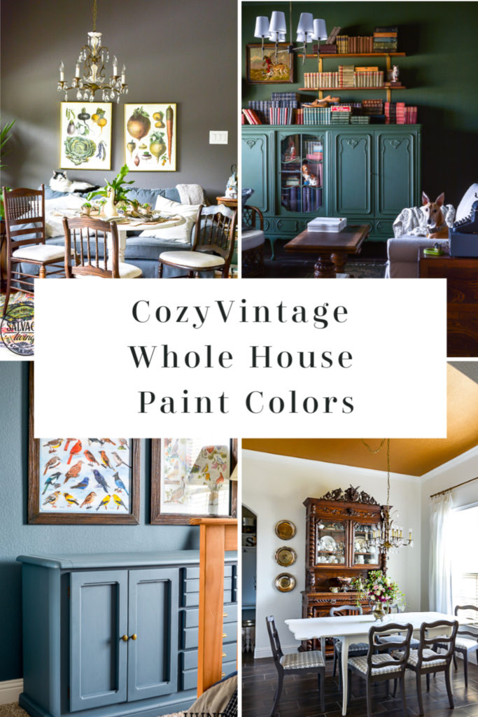 Grab a list of cozy vintage interior paint colors for your whole home here. These fresh color selections for 2020 will add deep, warmth, style and patina to your new or old home. They are bold colors with a worn feel, perfect for layering your vintage style, farmhouse style or cozy eclectic style on top of. #2020paintcolors #interiorpaintselection #sherwinwilliams #bestsherwinwilliamscolors #cozyhome
