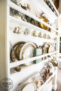 Does you house lack built in charm? Add your own with this diy built in plate rack tutorial. You will learn how to build a wall plate rack and how to decorate a plate rack for vintage style charm and a cozy home. #cozyhome #farmhousekitchen #kitchendisplay #butlerspantry