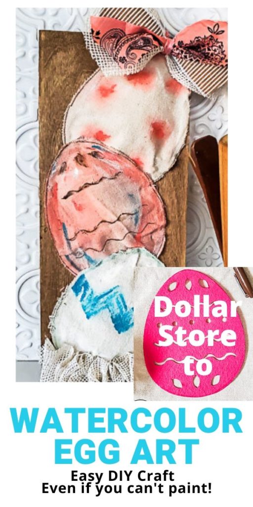 Use Dollar Tree supplies for the Dollar Tree craft for Easter. It's so easy to paint dropcloth for a fun Easter sign you can use in your Easter decorations. DIY this Easter sign in your favorite colors and use Dollar Tree felt pieces for an easy stencil! #dollartreecraft #eastercraft #easterdecorations #easterdecorideas