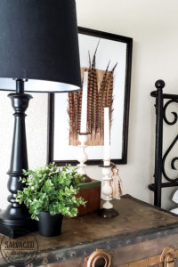 Try this easy update for your thrift store candlestick makeover. SUch a simple idea to update an old candlestick instead of tossing it for simple and classic DIY home decor. #diyhomedecor #thriftedmakeover #tassel