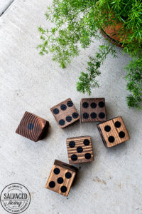 Learn how to make the perfect lawn dice for your outdoor game collection. #gamenight #scrapwood #diygames #outdoorideas