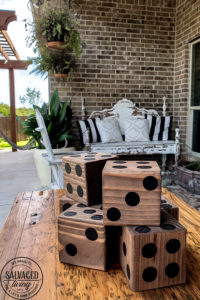 Learn how to make the perfect lawn dice for your outdoor game collection. #gamenight #scrapwood #diygames #outdoorideas