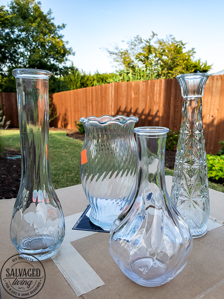 Are you wondering what to do with the floral glass vases you have hidden in your cabinet? Try this thrift store glass vase makeover. This DIY tutorial is easy and beautiful for a DIY glass vase centerpiece idea, great for fall decorating on a budget and creating home decor you can repurpose year round. #colorchange #thriftstoremakeover #glassvaseidea #glassmakeoverDIY 