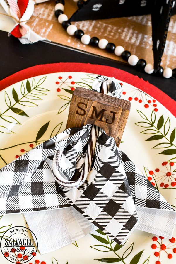 how to make wooden napkin rings for Christmas