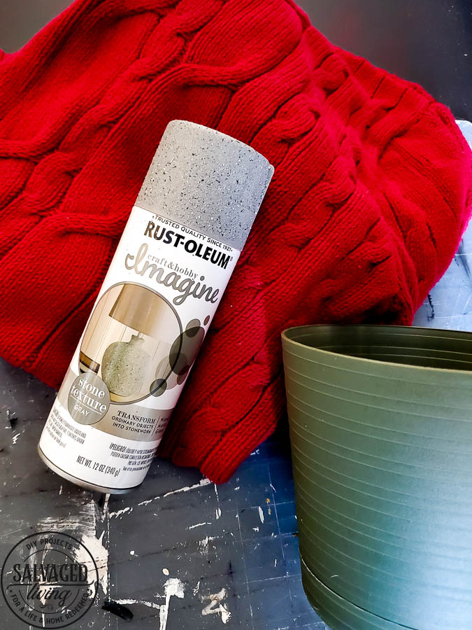 Wonder what to do with an old sweater? Try this upcycled sweater and dollar store pot makeover. You won't believe how cute this project turned out! Perfect for a Mother's Day gift or cozy home decor. #DIYproject #mothersday #upcycle #springrefresh #mothersdaygift #pottery #sponsored