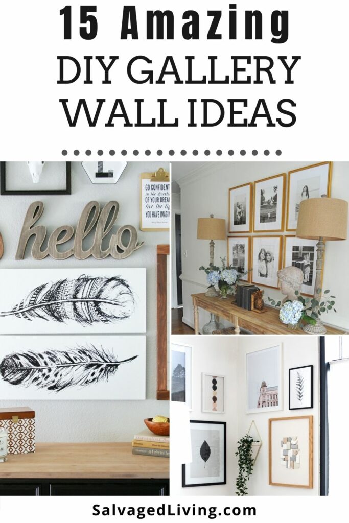 15 DIY Gallery Wall Ideas That Won't Break The Bank pin collage with text overlay