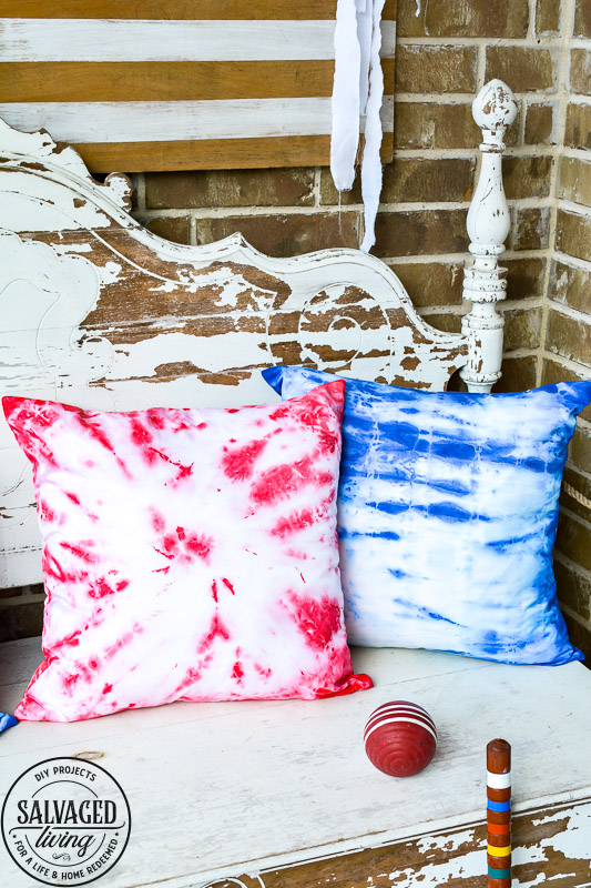 Create easy tie dye pillows with Testors fabric spray paint. This less mess tie-dye technique is so much easier than traditional tie-dye and gives you the same effect. This fabric paint dries soft and looks amazing for your holiday decor and pillows. Try this easy fabric craft for a multitude of craft ideas. #testors #testorscraft #crafttherapy #tiedye #fabricpainting #pillow #tiedyemethod #tiedyetechnique